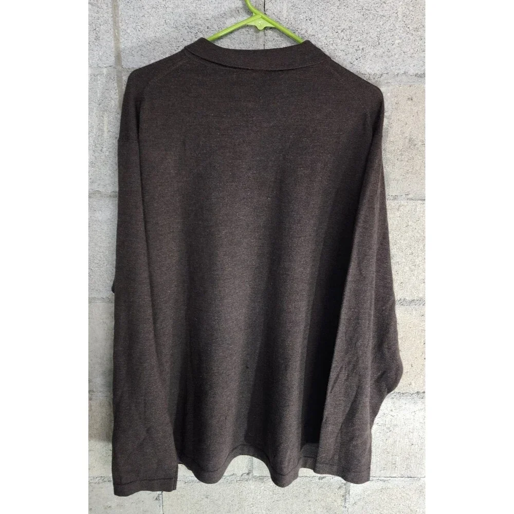 Banana Republic LS Extra Fine Italian Merino Wool Men's Sweater Brown Size XXL